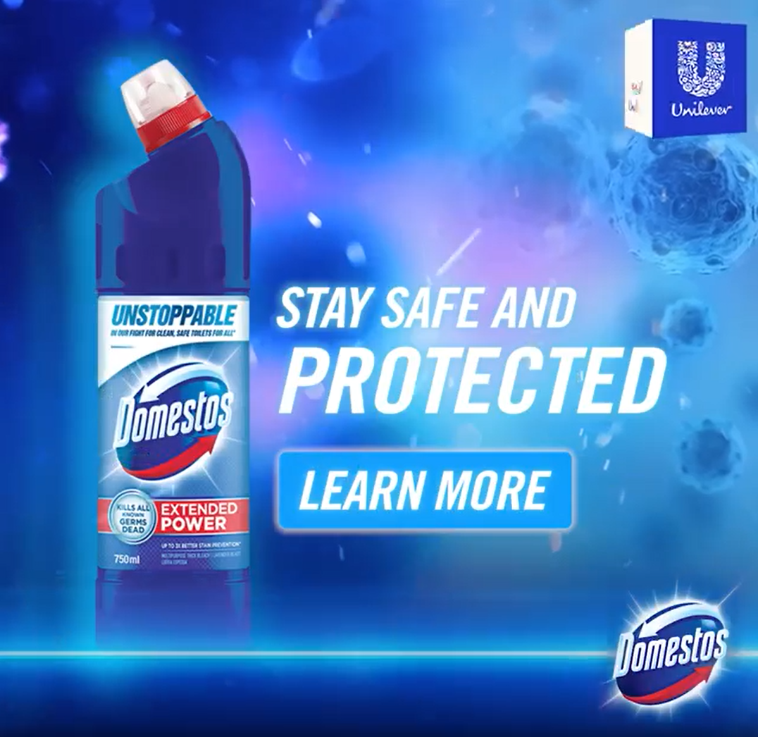 Bleach Ad example 'stay safe and protected'