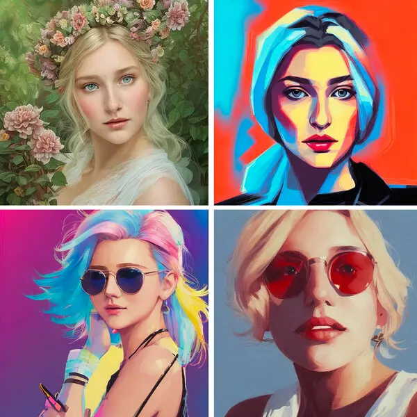 AI portraits of 4 women