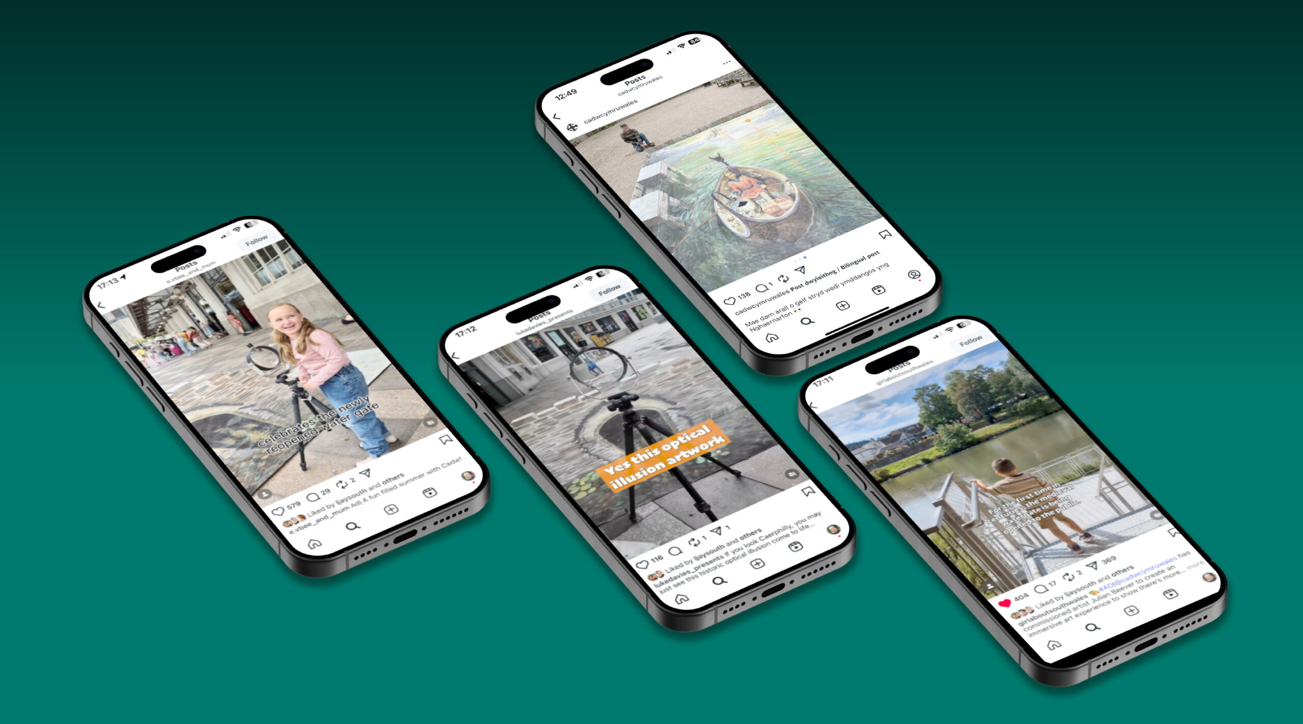 Image of social assets on display