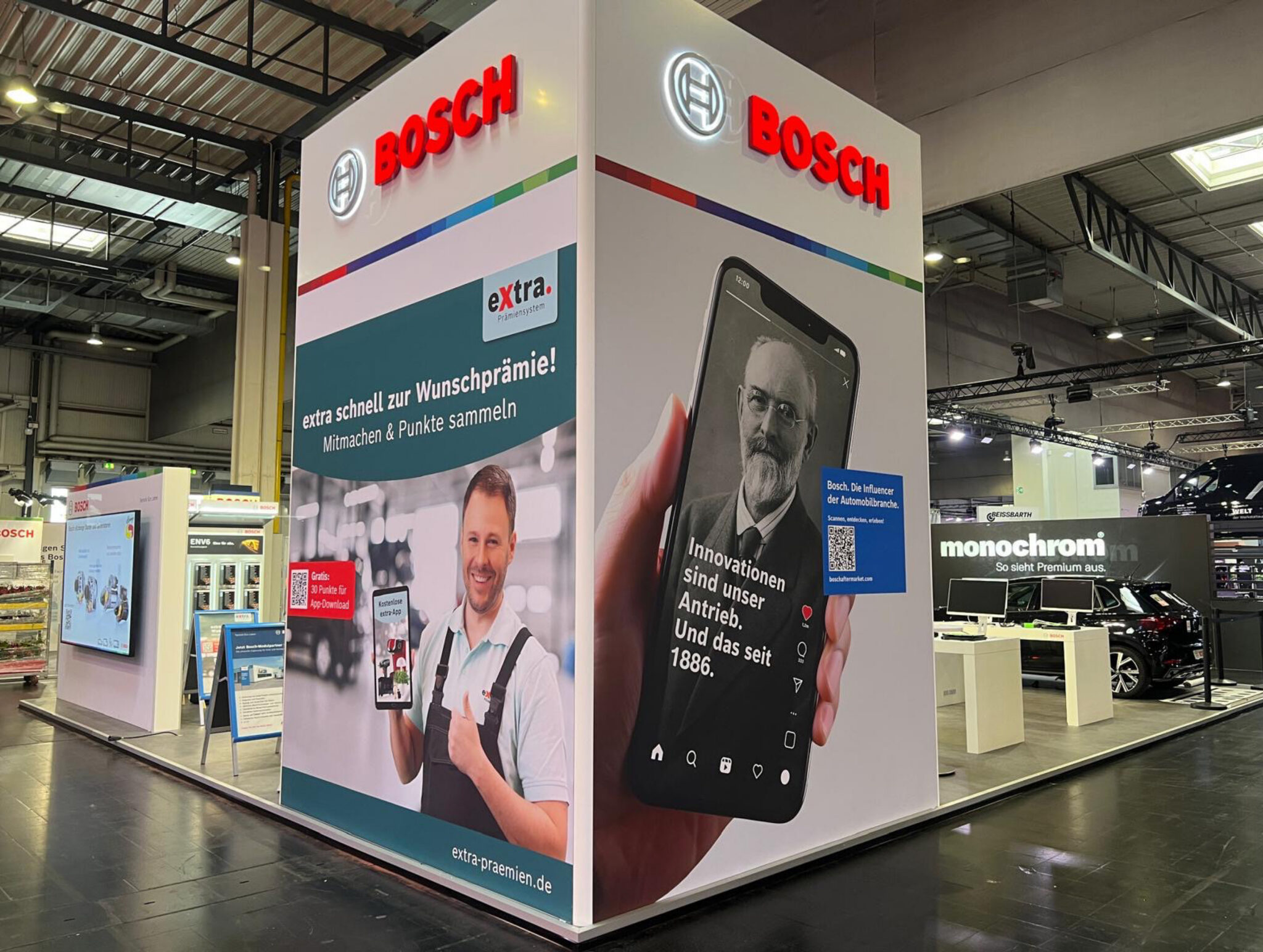 B2B automotive campaign including a Bosch stand