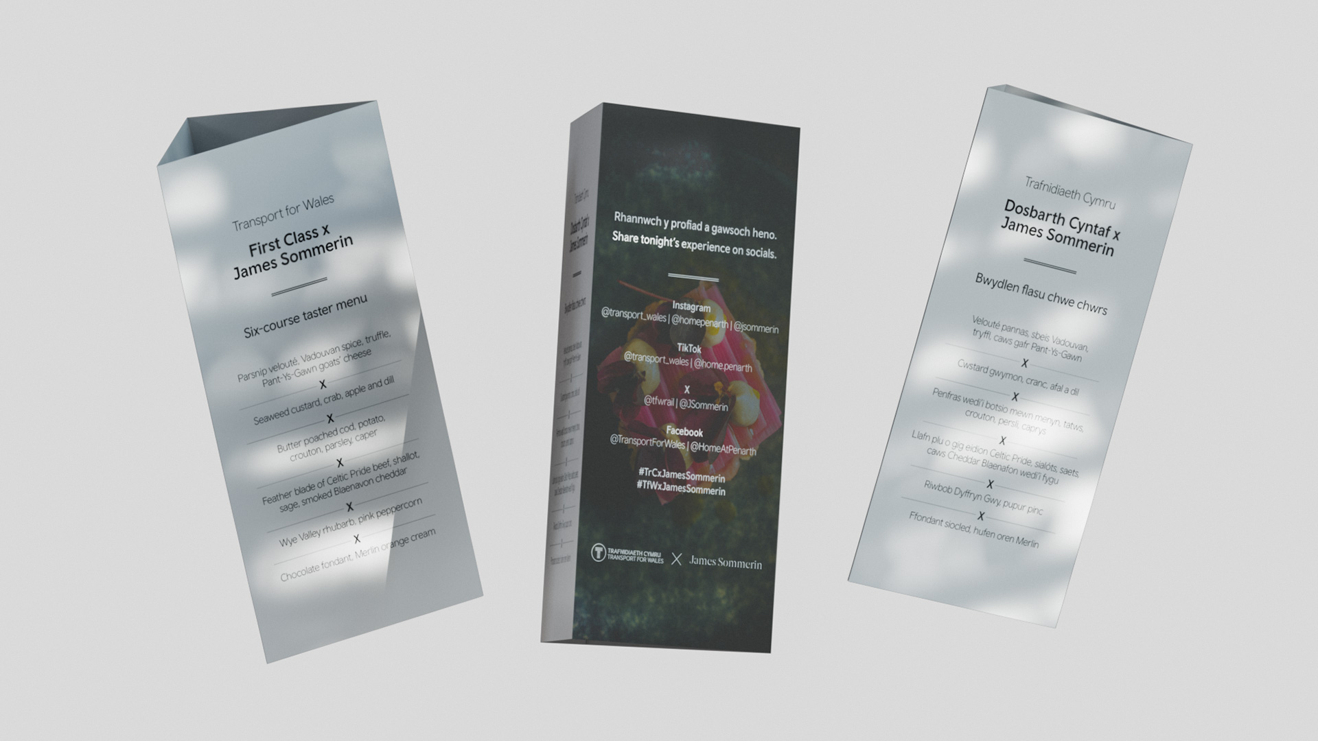 Image of the TfW and James Sommerin menu